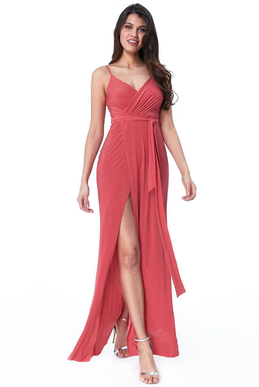 WRAP FRONT MAXI DRESS