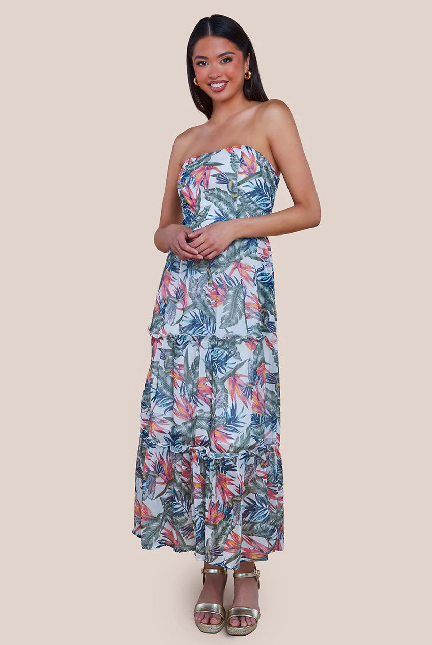 BANDEAU PRINTED MAXI DRESS