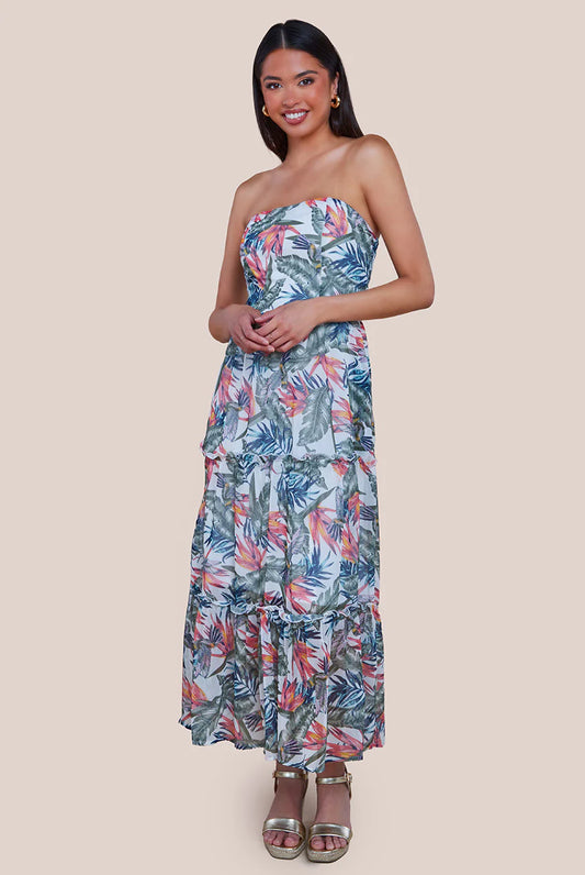 BANDEAU PRINTED MAXI DRESS