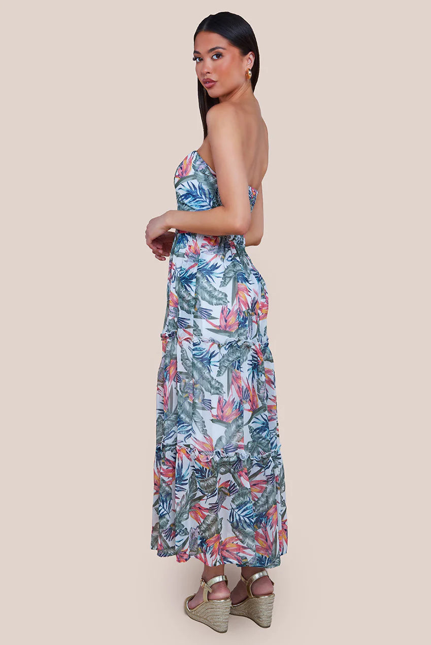 BANDEAU PRINTED MAXI DRESS