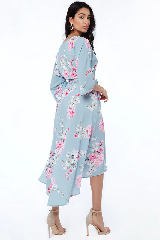 WRAP OVER KIMONO MIDI DRESS