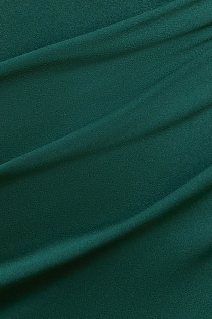 OFF SHOULDER ASYMMETRIC PLEATED WAIST MAXI DRESS