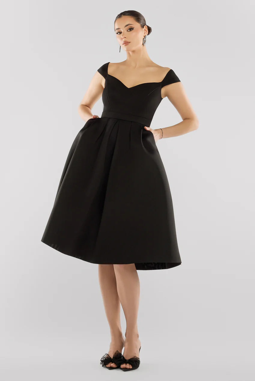 SCUBA FOAM SKATER MIDI DRESS