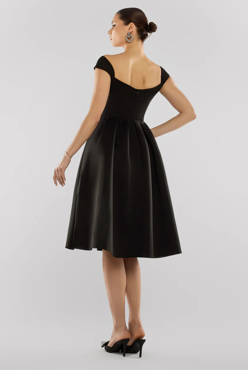 SCUBA FOAM SKATER MIDI DRESS