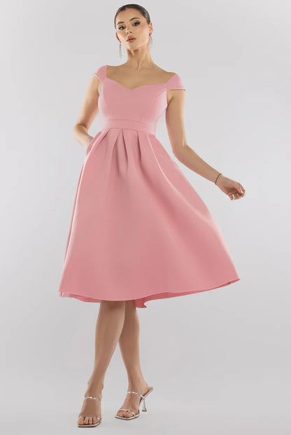 SCUBA FOAM SKATER MIDI DRESS