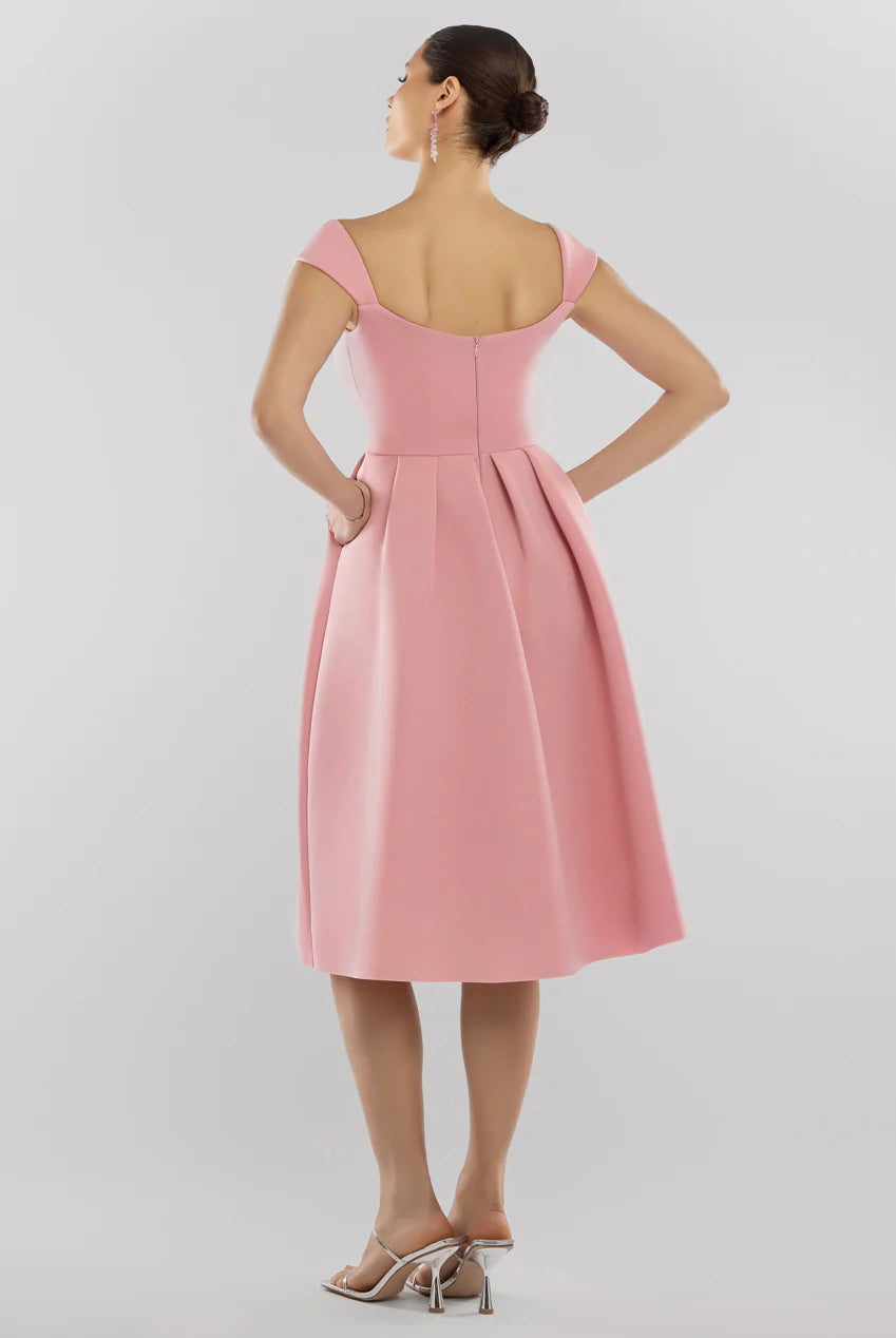 SCUBA FOAM SKATER MIDI DRESS