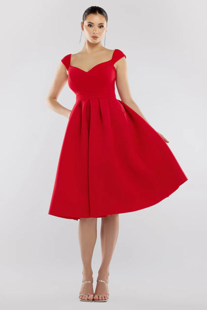 SCUBA FOAM SKATER MIDI DRESS