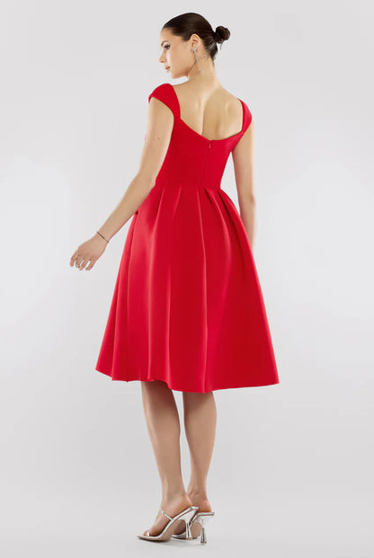 SCUBA FOAM SKATER MIDI DRESS